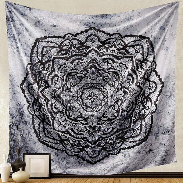 Grey and discount white mandala tapestry